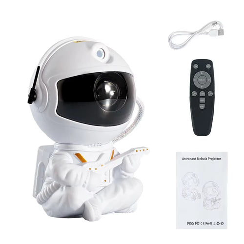Astronaut Projection Light Room Bedroom Decoration Star Guitar Top Night Light Full Star Laser Atmosphere Light Gift